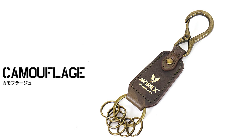 AVIREX（アヴィレックス） BEUDE ベード キーホルダー 6連 キーリング