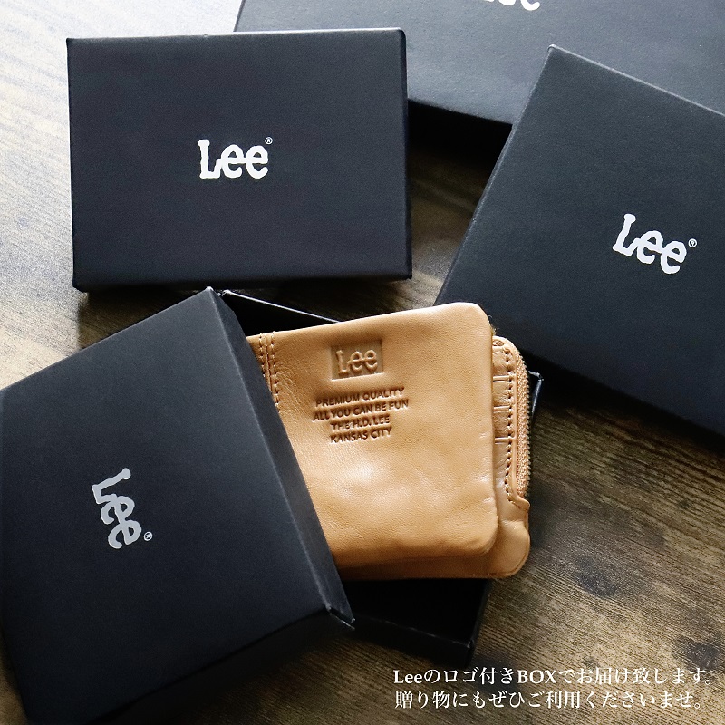 Lee（リー） 財布 二つ折り 小銭入れ メンズ 牛革 レザー セミ長財布