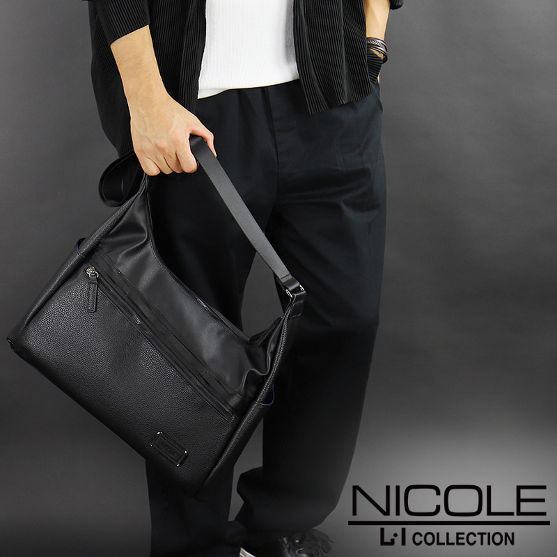 NICOLE ニコル リープス ショルダーバッグ 舟形ショルダーバッグ 斜め掛け 合皮 軽量 A4 NIL294 メンズ ブランド カジュアル オシャレ タウン ビジネス 人気 | NICOLE | 19