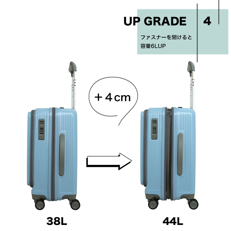 oltimo オルティモ スーツケース 38L 44L OT-0875-49 1泊 2泊 3泊 機内持ち込み フロントオープン 日乃本キャスター 拡張  TSAロック 4輪 軽量 静音 : ot-0875-49-a : BAG SHOP ARR - 通販 - Yahoo!ショッピング