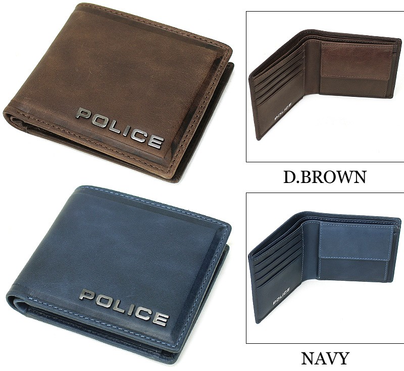 POLICE（ポリス） EDGE エッジ 二つ折り財布 小銭入れあり レザー 革