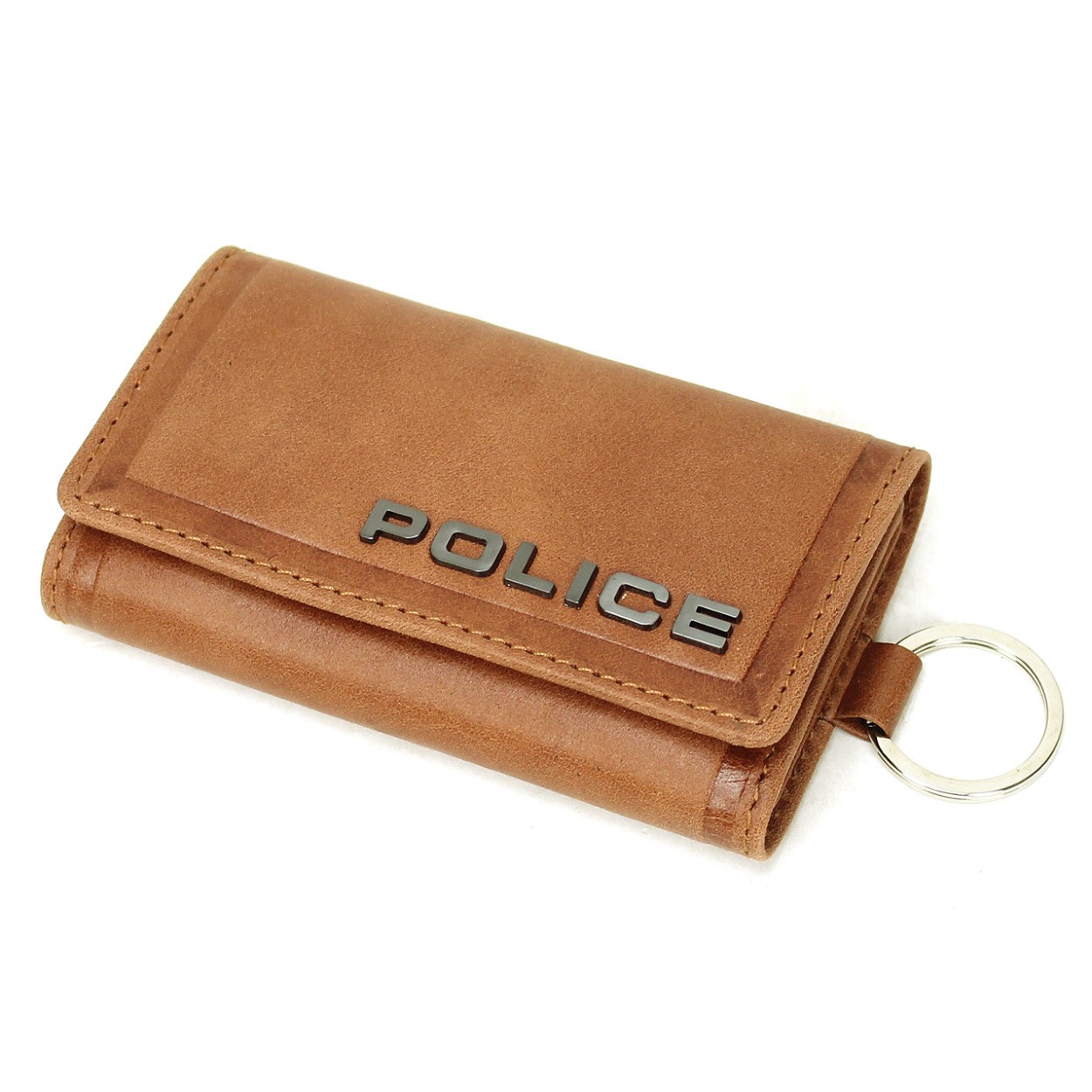 POLICE ポリス EDGE エッジ キーケース 6連 キーリング付き レザー 革