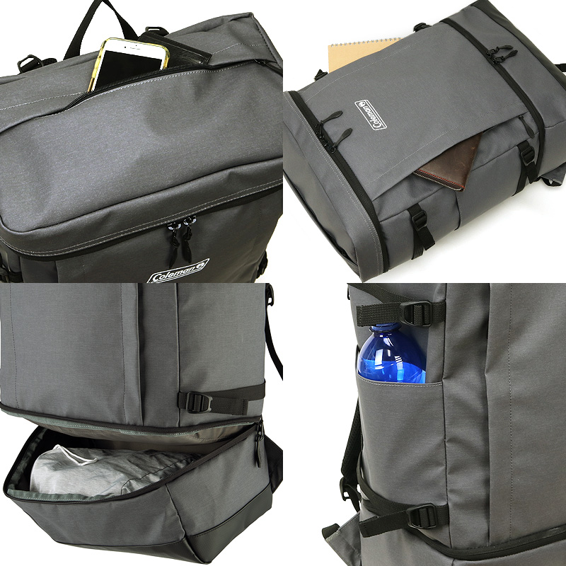 Coleman コールマン シールド シールド35+2レイヤー リュック デイパック バックパック 36L A3 PC収納 撥水 大容量 2ルーム 通勤 通学 アウトドア | Coleman | 14