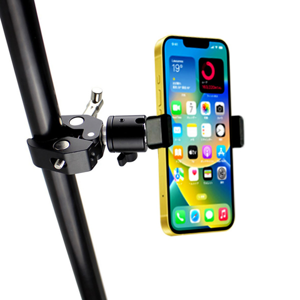 スマートフォン iPhone アイフォン アクセサリー スマホ クランプ マウント セット 携帯 挟む ホルダー 取付スタンド 固定 自転