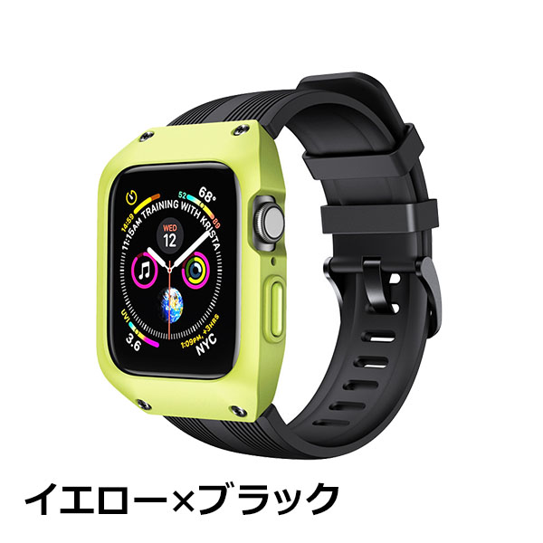apple watch アップルウォッチ シリーズ 6 SE 5 4 3 2 1 アクセサリー バンド 一体型 保護 ケース 送料無料｜wavy｜24