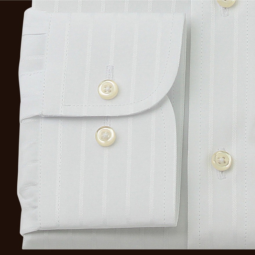 【メール便】長袖 ホワイトドビー メンズ ワイシャツ レギュラーカラー A-27 送料無料｜wawajapan｜07