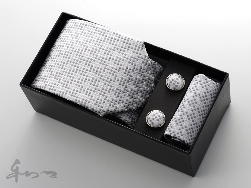 WAWA JAPAN フォーマル ネクタイ カフスボタン ポケットチーフ 3点