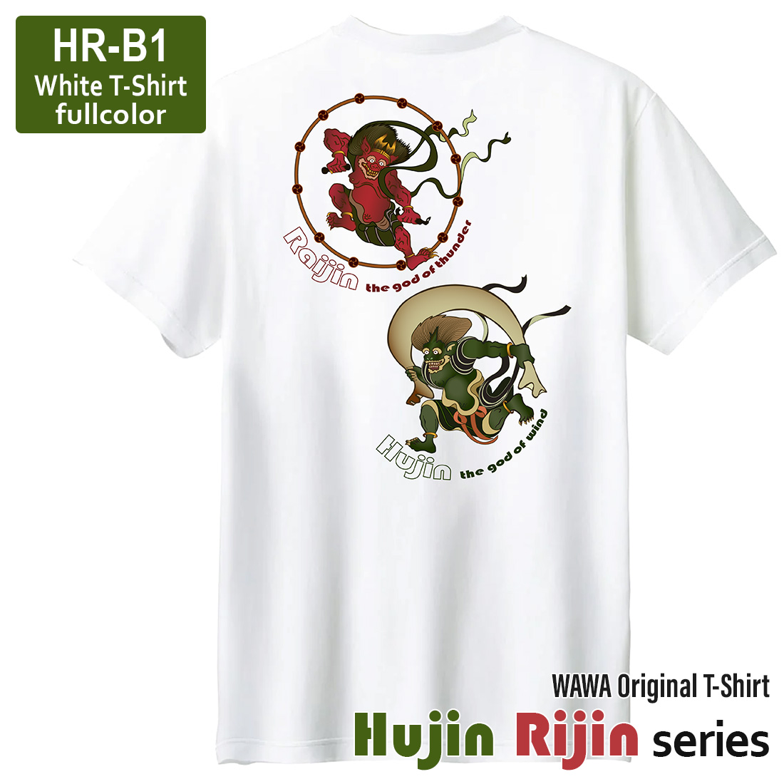 WAWA JAPAN 風神 雷神 Tシャツ 半袖 tシャツ DTFプリント おしゃれ