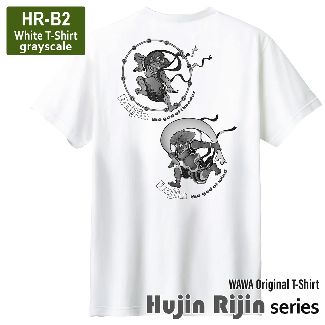 WAWA JAPAN 風神 雷神 Tシャツ 半袖 tシャツ DTFプリント おしゃれ