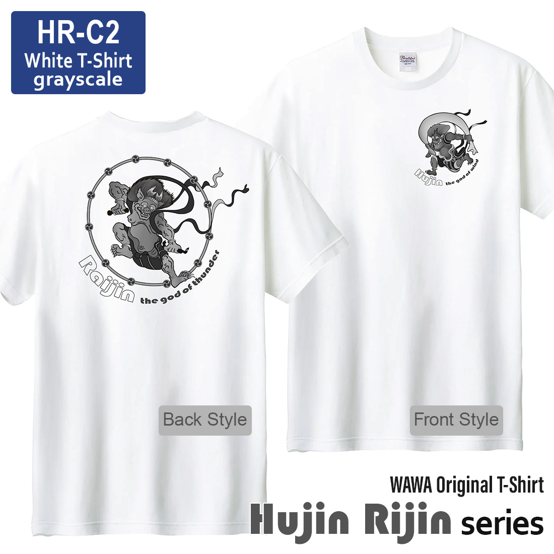 WAWA JAPAN 風神 雷神 Tシャツ 半袖 tシャツ DTFプリント おしゃれ