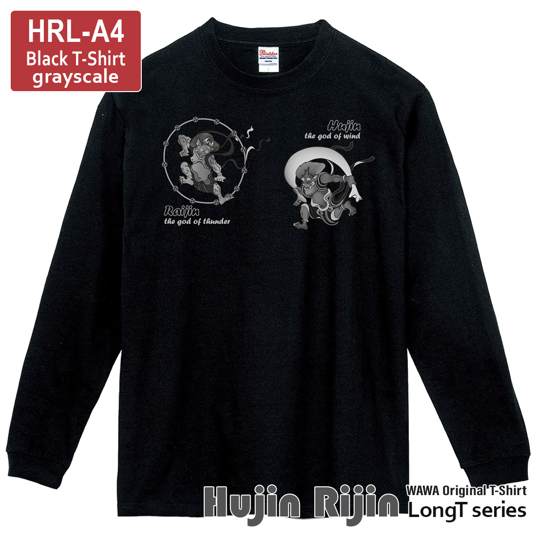 WAWA JAPAN 風神 雷神 長袖 Tシャツ tシャツ DTFプリント おしゃれ