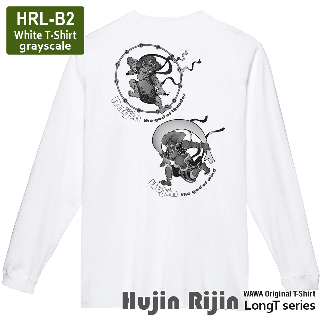WAWA JAPAN 風神 雷神 長袖 Tシャツ tシャツ DTFプリント おしゃれ