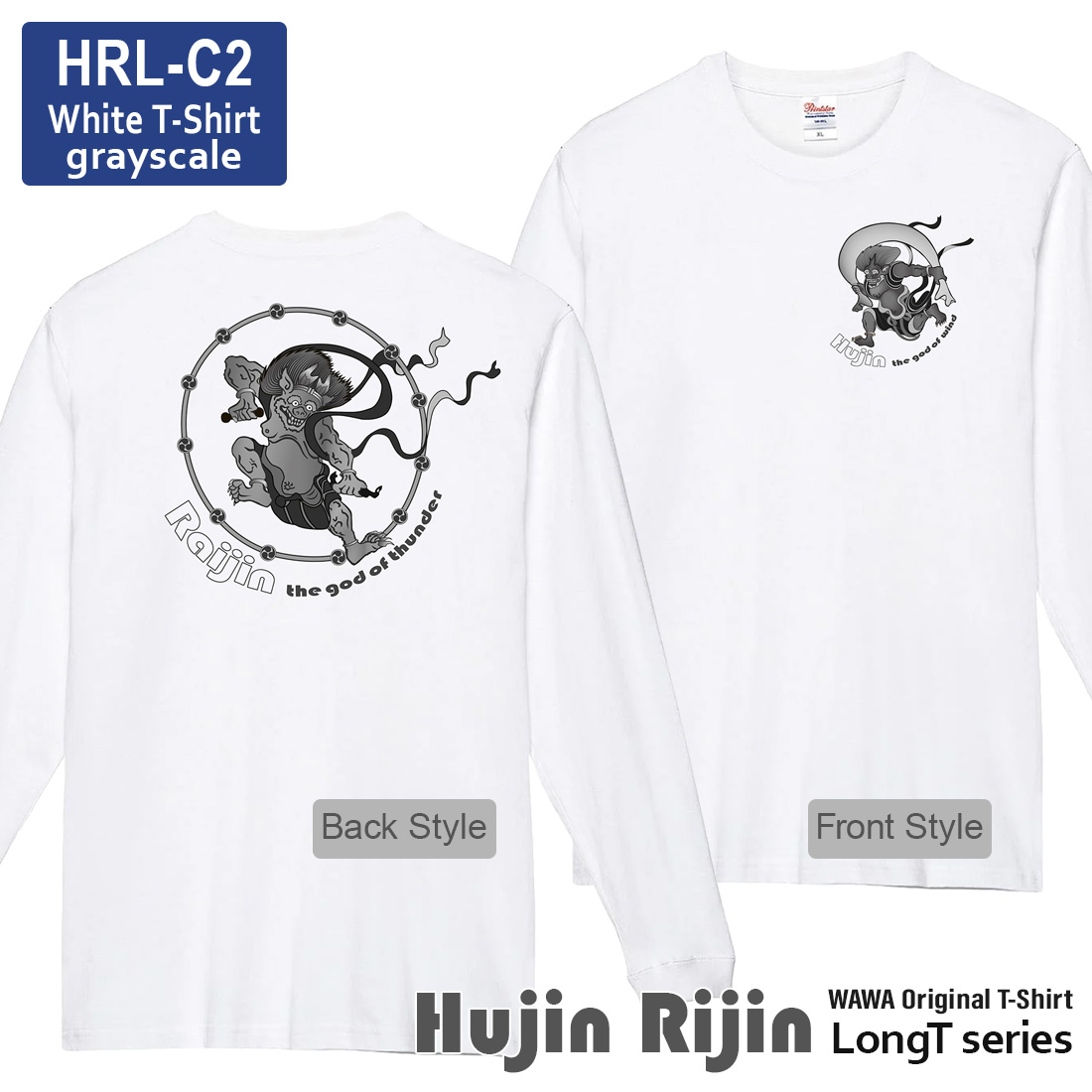WAWA JAPAN 風神 雷神 長袖 Tシャツ tシャツ DTFプリント おしゃれ
