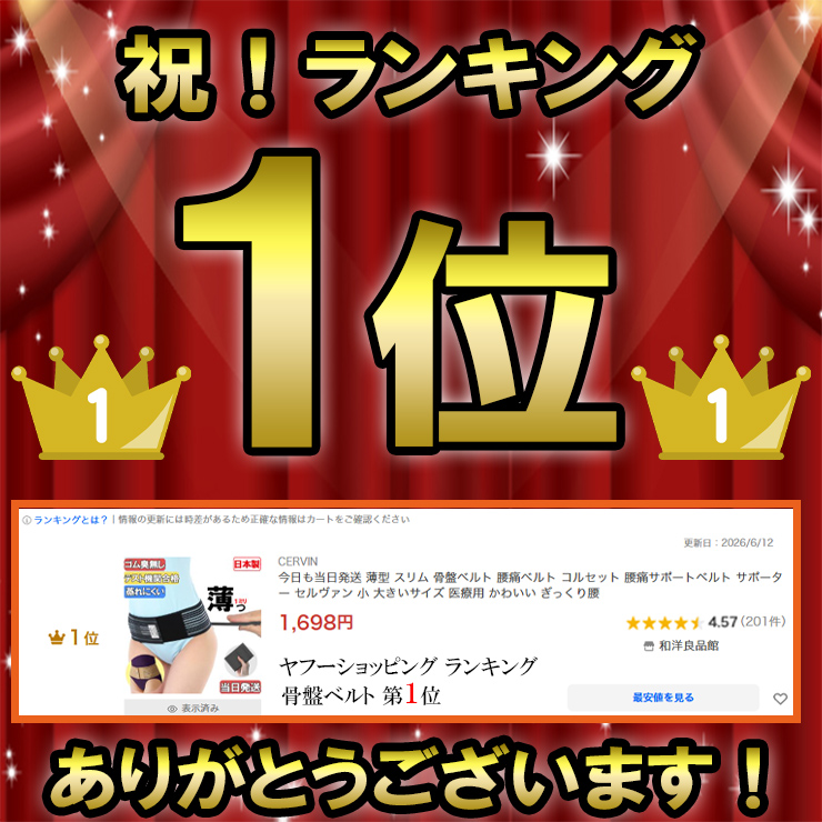 今日も当日発送 薄型 スリム 骨盤ベルト 腰痛...の詳細画像1