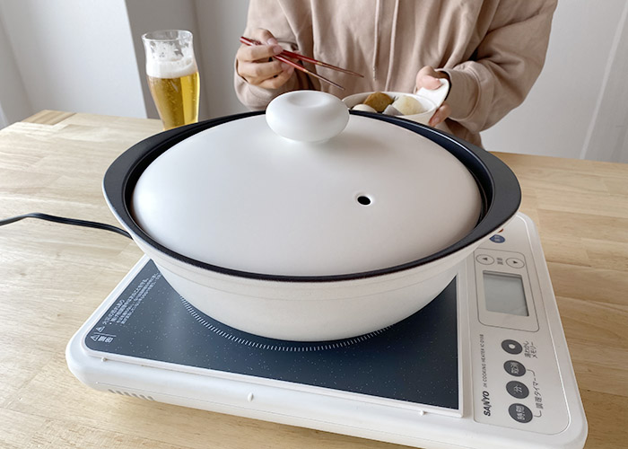 カルーナ クレイポット L ホワイト 土鍋 ih 9号 8号 ih対応 両用