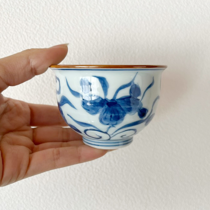 清水焼　葡萄文様　手描き　湯呑み　10客揃い　未使用 清水焼葡萄文様手描き湯呑み10客揃い未使用