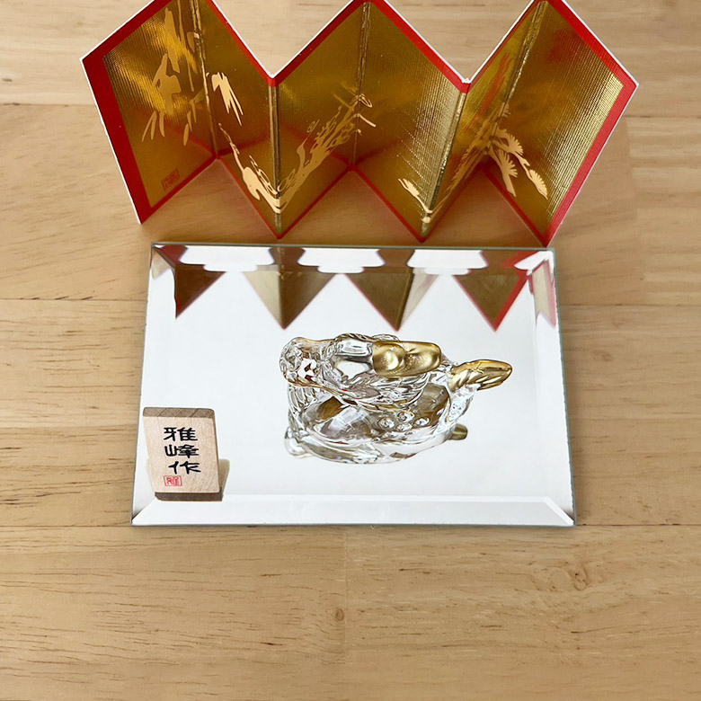 干支 置物 雅峰 ビードロ 金彩福辰 n36 たつ 干支の辰 龍 ドラゴン