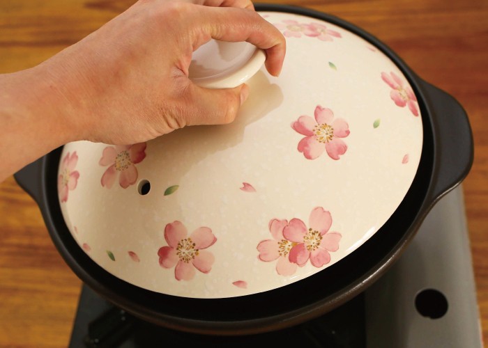 吹きこぼれにくい IH対応 土鍋 サーマテック さくら 9号 4〜5人用 送料