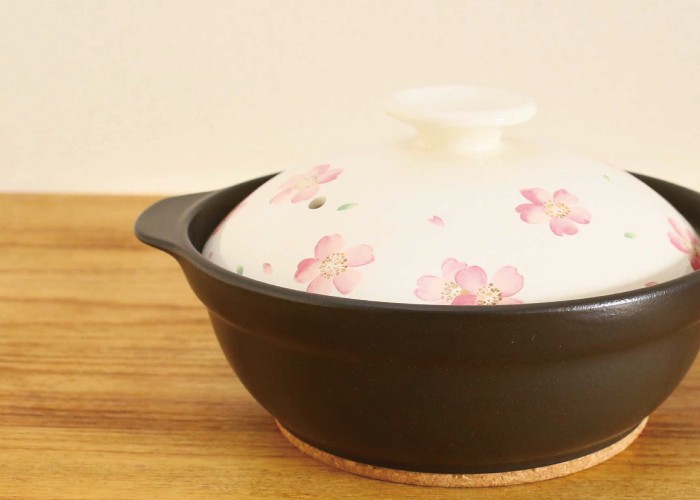 吹きこぼれにくい IH対応 土鍋 サーマテック さくら 9号 4〜5人用 送料