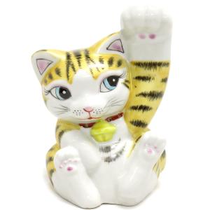 開運 招き猫 置物 でっかく福を招く 剛腕 ゴールド 招き猫 陶器 日本製