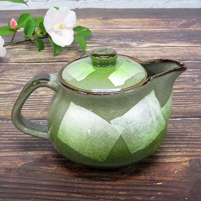九谷焼 急須 おしゃれ ポット 急須 銀彩(緑) : 和座倶楽部 - 通販