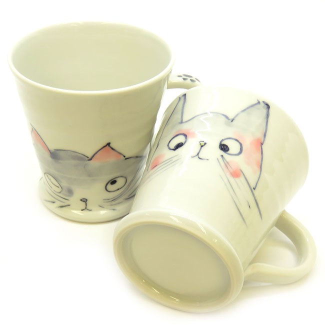 半額品 喜寿祝い プレゼント 九谷焼 ペアマグカップ 仲よし猫 爆安プライス Www Muslimaidusa Org