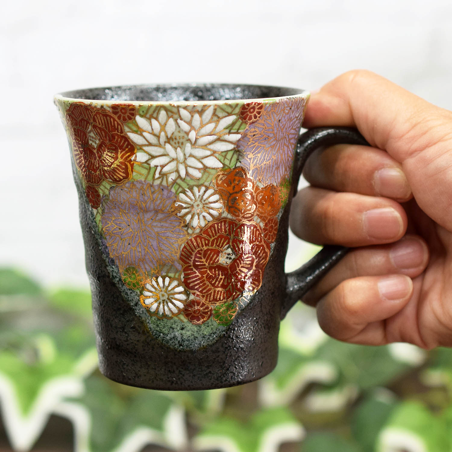 九谷焼 マグカップ ペア セット 花詰 陶器 高級 ブランド 食器 日本製