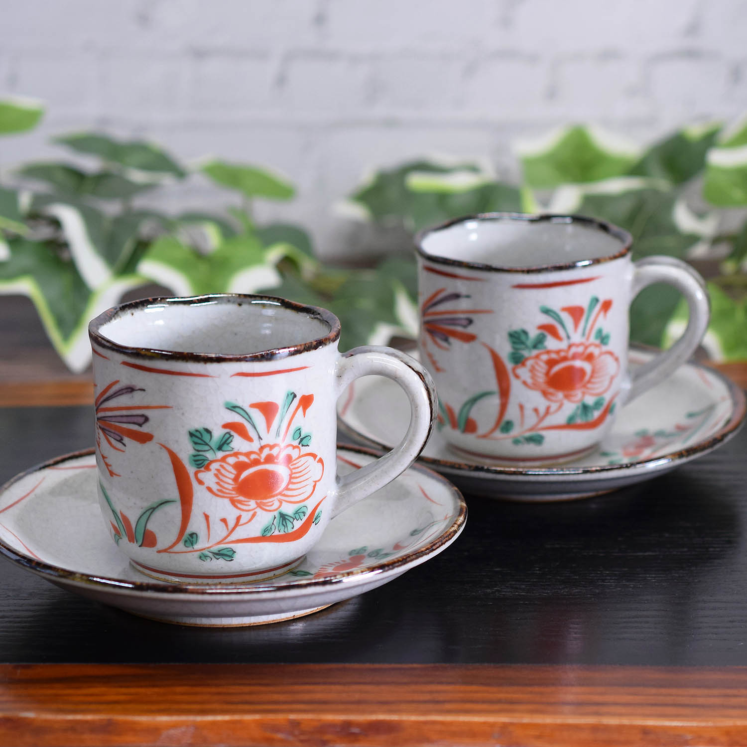 九谷焼 結婚祝い プレゼント 食器 ペア コーヒーカップ セット 赤絵