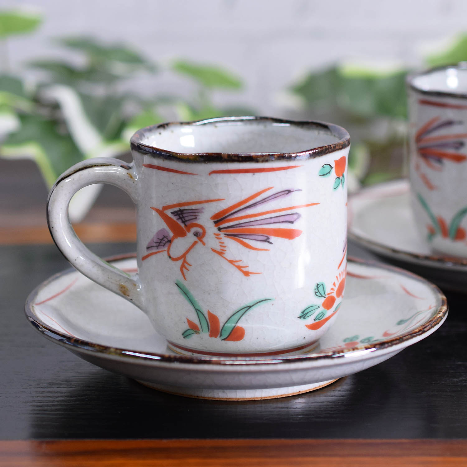 九谷焼　コーヒーカップ 九谷焼 結婚祝い プレゼント 食器 ペア コーヒーカップ セット 赤絵