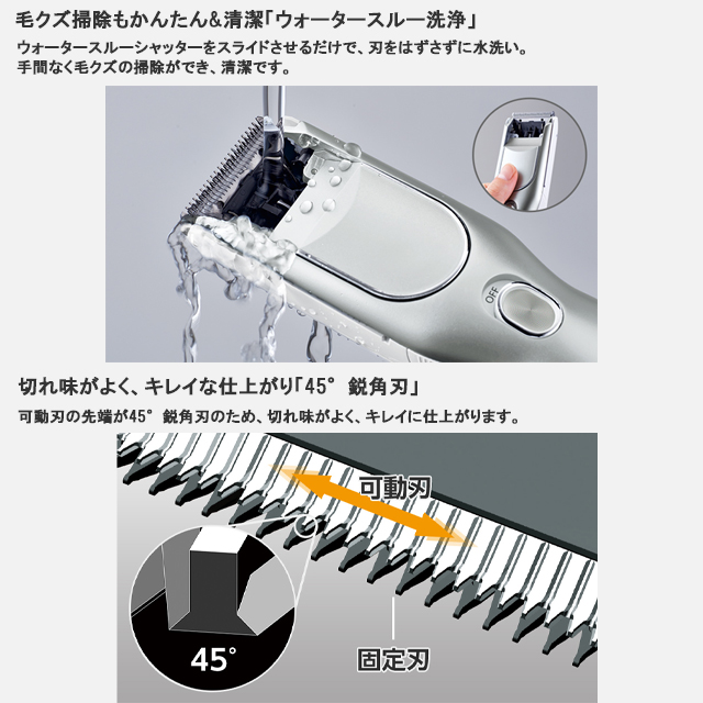 パナソニック バリカン ヘアーカッター 充電 交流式 シルバー調