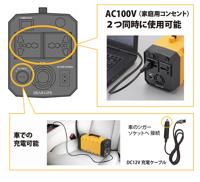 美品 DEARLIFE ポータブル蓄電池 エナジープロEX 蓄電池 LB-400 DEAR LIFE ポータブル蓄電池 エナジープロEX LB-400 PIF (D