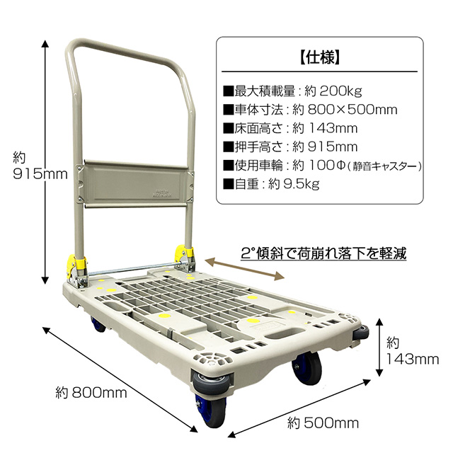 プロモート コンビニエントボギー 折りたたみ台車 PM200CB【台車 折りたたみ キャスター付き】 : pm200cm : ワザあり買い物大事典 -  通販 - Yahoo!ショッピング