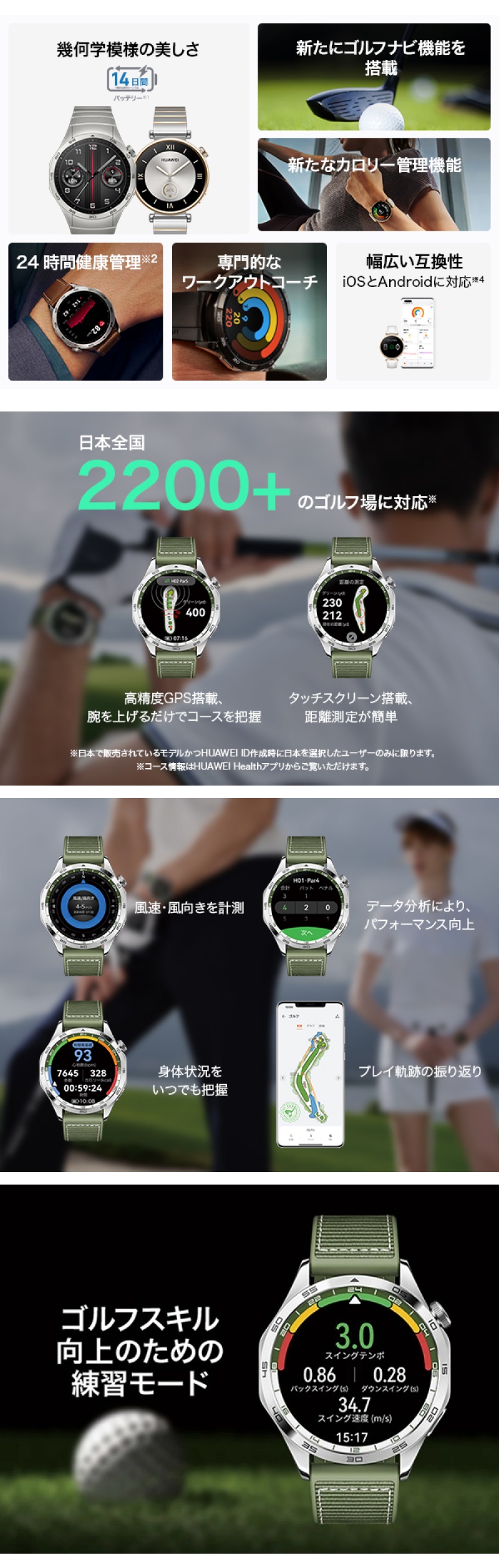 HUAWEI ファーウェイ WATCH GT4 46mm グリーン スマートウォッチ