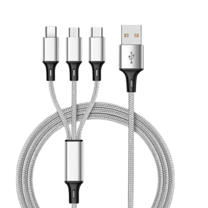 iPhone 充電ケーブル 3in1 タイプC USB Type-C ケーブル 急速充電 1.2m Android コンパクト microUSB 断線防止 | ブランド登録なし | 05
