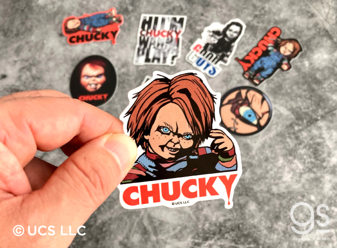 チャッキーステッカー HI I’M CHUCKY WANNA PLAY 映画 チャイルド・プレイ シリーズ ホラー ユニバーサル おしゃれ アメリカ  イラスト gs 公式グッズ CP-010