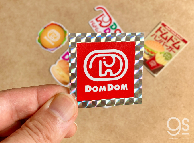 ドムドムハンバーガー ホログラムステッカー ロゴ ハンバーガー