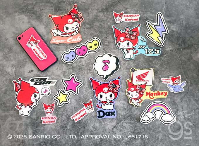 くろみキーホルダーとキャラクターステッカーセット Honda×KUROMI ビッグステッカーセット CT125 サンリオ クロミ sanrio