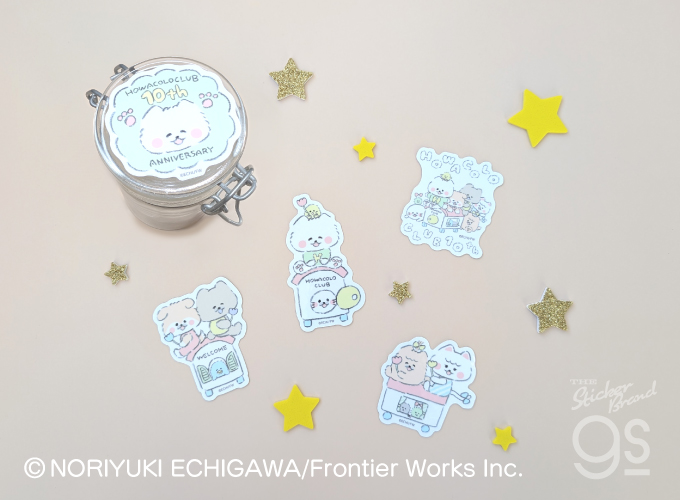 ほわころくらぶ ダイカットステッカー 10th ぽんぽんぽめちゃん&しろ