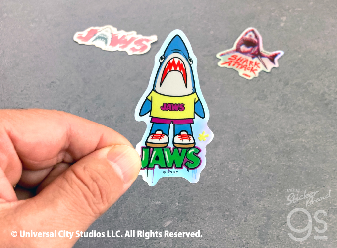 ジョーズ ホログラムミニステッカー01 JAWS 50周年 サメ ユニバーサル