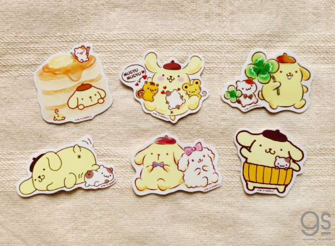 ポムポムプリン ミニステッカー むぎゅむぎゅ キャラクター