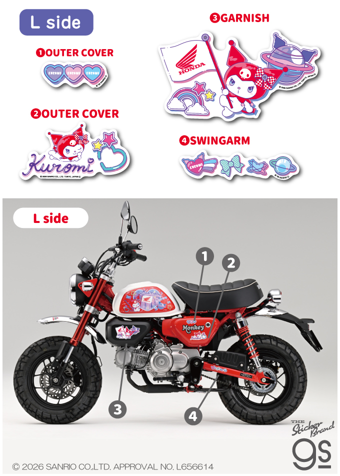 7枚セット Monkey×KUROMI ステッカー サンリオ クロミ sanrio コラボ