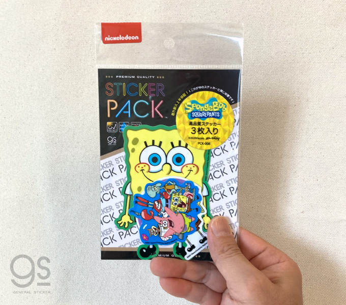 3枚セット ステッカーパック スポンジボブ キャラクターステッカー