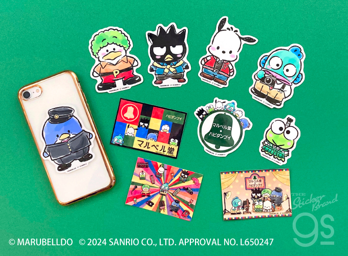 一人前食堂×idemコラボ ミトン ステッカー付き 7種セット マルベル堂×はぴだんぶい キャラクター＋ロゴ