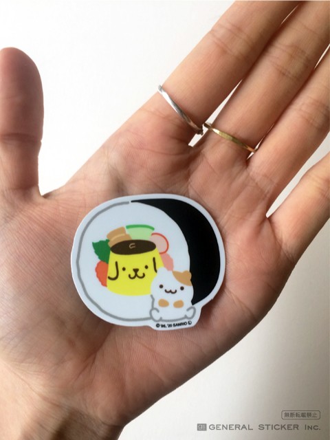 ポムポムプリン お寿司 ステッカー 太巻 のり巻き ダイカット