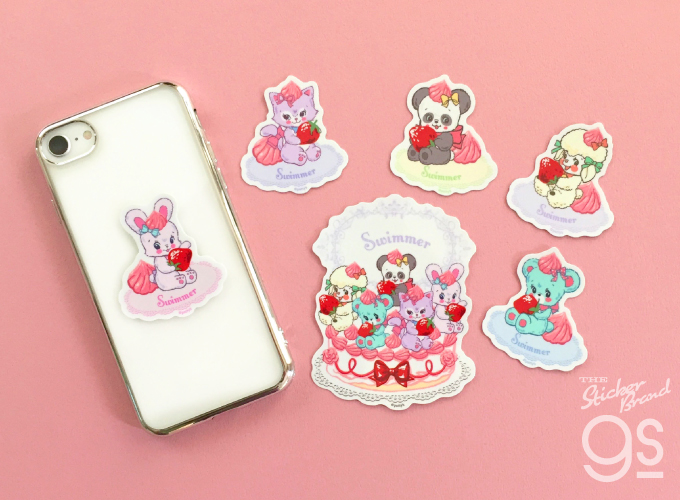 SWIMMER ダイカットミニステッカー パンダ スイーツ キャラクター