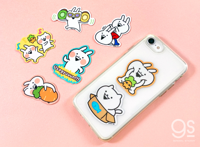 全12種セット うさぎゅーん キャラクターステッカー ダイカット うさぎ