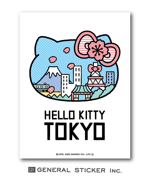 ハローキティ TOKYO 東京 白 ステッカー イラスト サンリオ