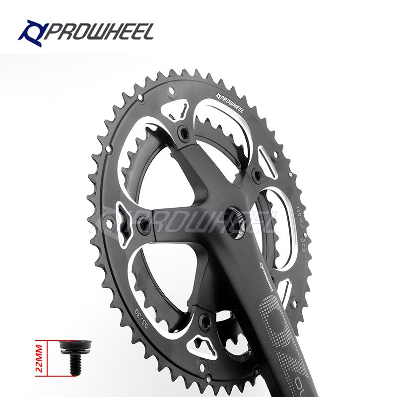 Prowheel OUNCE-521-N道路自転車角穴クランクセット170mm130BCD 53/39t 