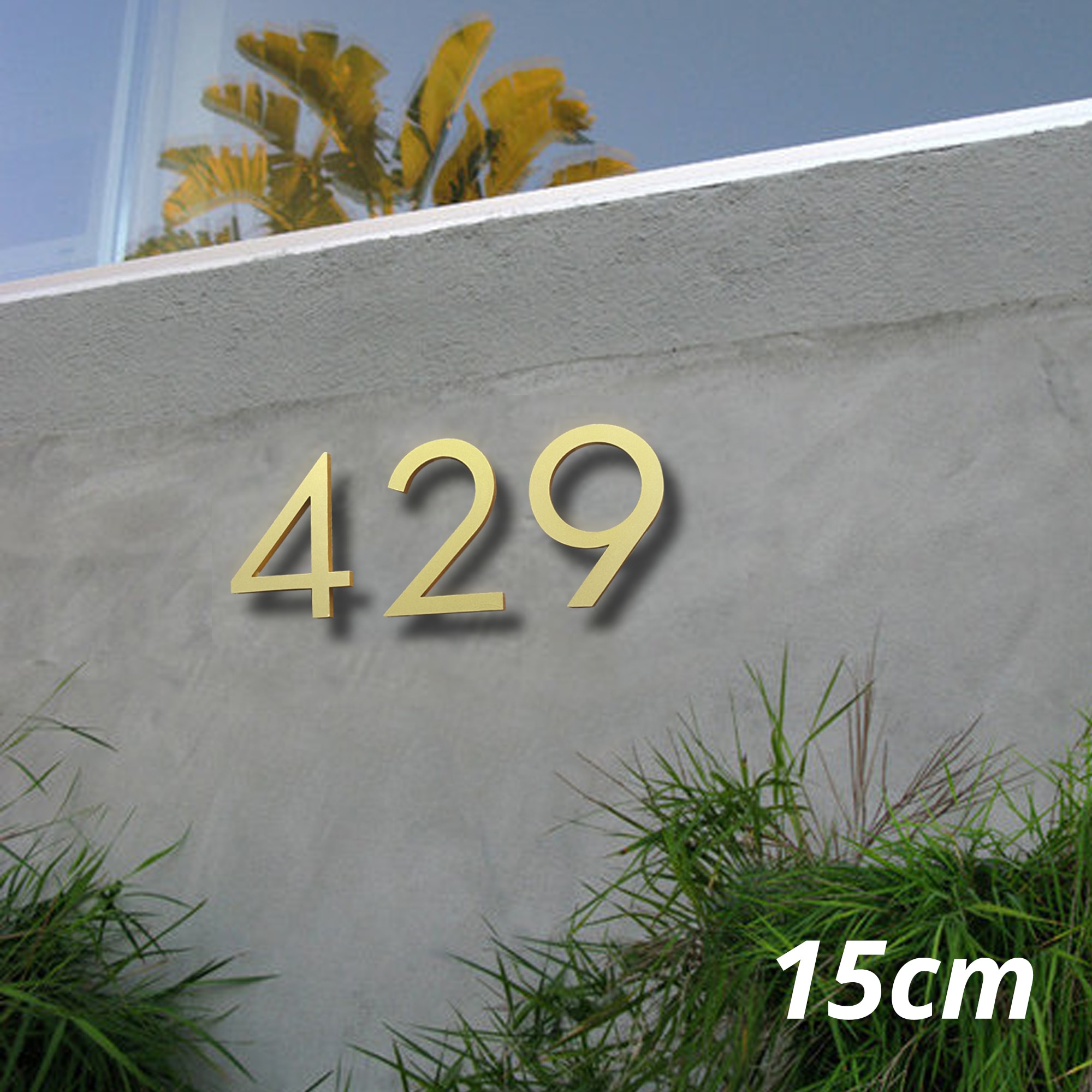 15cmの金色の大きなフローティングハウスドア番号,モダンな建物の看板,アドレスプレート - 33