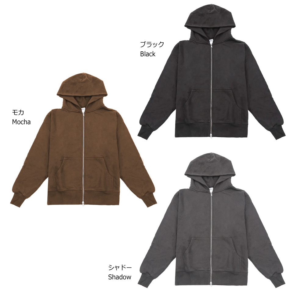 SHAKA WeAR（シャカウェア） 後染め ダブルジップアップ パーカー